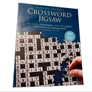 Crossword Jigsaw Puzzle Double Challenge Puzzle 24" x 18" 550 Pieces NEW SEALED